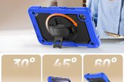 Builder Case for Samsung Galaxy Tab A9 Plus Case Shockproof, SM-X210/X216 Rugged with 360 Rotating Sand/Hand for Samsung Galaxy A9+ Tablet, Blue