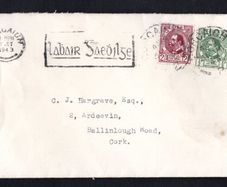 1943 Ireland Gaelic League (50th Anniversary) Commemorative Stamps First Day Cover (FDC) with Corcaigh Labair Gaeilge slogan cancel