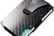 Metal Wallet Carbon Fiber Credit Card Holder with Metal Money Clip -NFC RFID Blocking Slim Metal Wallet Purse