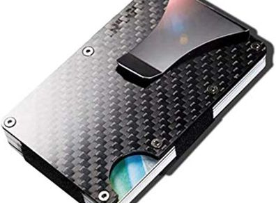 Metal Wallet Carbon Fiber Credit Card Holder with Metal Money Clip -NFC RFID Blocking Slim Metal Wallet Purse
