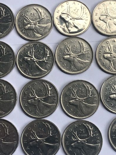 Canada 25 Cents 1968 - 1995  x 24 different coins