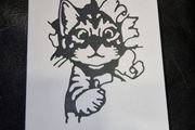 Fun Cat Surprise, die-cut Greeting Card