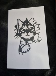 Fun Cat Surprise, die-cut Greeting Card