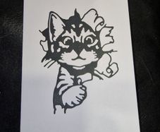 Fun Cat Surprise, die-cut Greeting Card