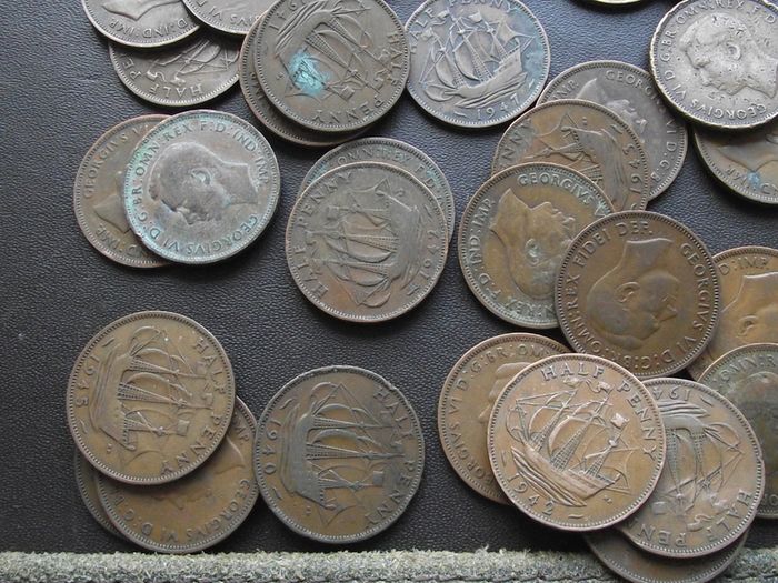 Great Britain. George VI. 50 coins @Half Penny (1937-1952)