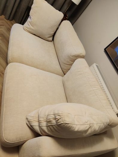 Brand New Comfortable 3 Seater Fabric Sofa Cream Beige Unused Condition