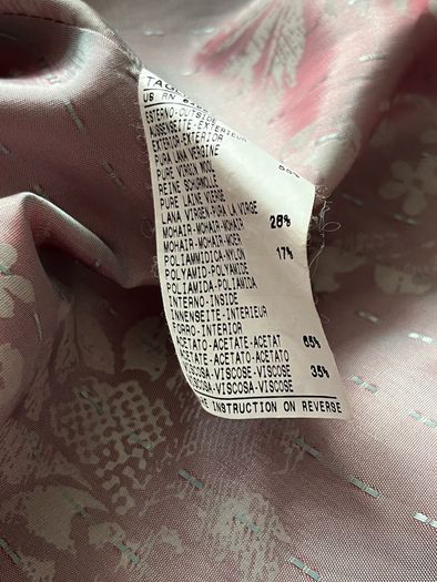 Sisley wool/moher blend coat uk12
