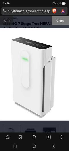 HEPA Air Purifier electriQ 7 Stage Ioniser  Like New