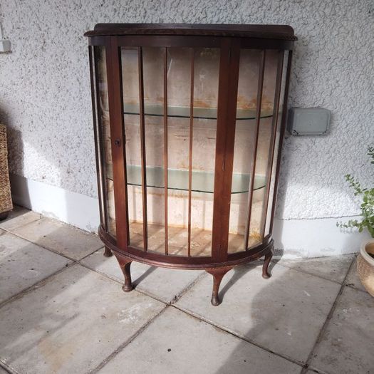Vintage Bowfronted Display Cabinet