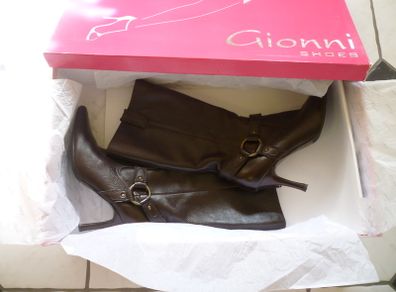 Gionni rustic brown leather boots Size Uk 6 Eu 39 with original box Immaculate. Euro 125 new