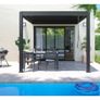 Pergolux Wall-Mounted Pergola Grey 3x3x2.5m Image 4