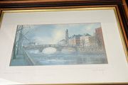 Signed lithograph by Breandan Hayes . Arran quay