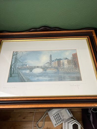 Signed lithograph by Breandan Hayes . Arran quay