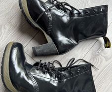 Rare Dr. Martens Darcie Black Patent Heeled Boots - UK 7 / EU 41