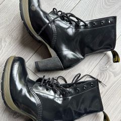 Rare Dr. Martens Darcie Black Patent Heeled Boots - UK 7 / EU 41