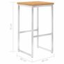 Bar Chairs 4 pcs Solid Teak Wood and Stainless Steel Image 8