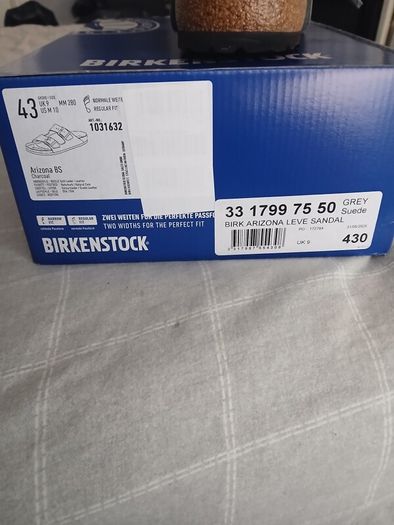 Birkenstock Arizona Sandals Brand New Size 9 Charcoal