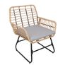 Vermont Grey Rattan Garden Set  2 Armchairs, Sofa, Glass Table Image 2