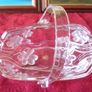 Vintage Original Waltherglas Germany 10 Inch Long Art Deco Glass Basket Image 8