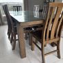 Dining table with glass top and 8 dining chairs Image 2