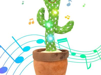 Singing Dancing LED Light Talking Toy Dancing Cactus Doll Speak Talk Sound Record Repeat Toy Kawaii Cactus Toys Children Kids Education Toy Gift