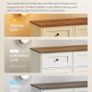 Sideboard Kitchen Cabinet with Worktop, Buffet Cabinet, Adjustable Shelves, Vintage Image 4