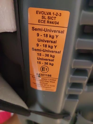 Britax Romer Evolva 1 2 3 SL SICT Car Seat