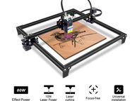 main image for ad 80W Laser Engraving Machine, Wood Leather Cutter Metal Glass Engraver CNC 3D Laser Printer with FAC/Wifi/10W Optical Output