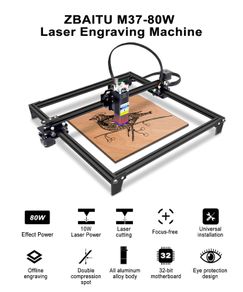 80W Laser Engraving Machine, Wood Leather Cutter Metal Glass Engraver CNC 3D Laser Printer with FAC/Wifi/10W Optical Output