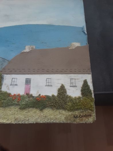 Landscape of Ireland in Paint and Irish Tweed .. Price Drop