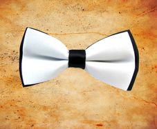 White Satin Bowtie