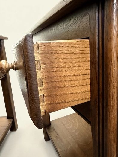 Pair of Vintage Solid Oak Country-Style Nightstands