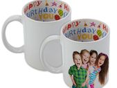 Happy Birthday printed inside Personalised photo Mug