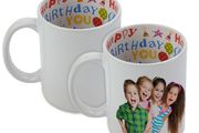Happy Birthday printed inside Personalised photo Mug