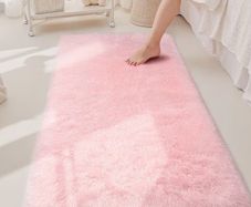 Rugs Living Room 60x120cm, Pink Runner rug for Bedroom, Washable Anti Slip Fluffy Rug Shaggy Soft Modern Floor Carpets Mat Beside Rugs for Kids Hallway Living Room