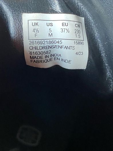 Clarks Girls Black Leather Biker-Style Ankle Boots UK4.5 EU37.5