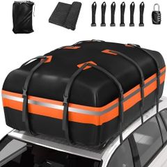 Car Roof Bag,21 Cubic Feet Large Roofing Cargo Carrier Bags Waterproof Soft Rooftop Luggage Storage Box for Any Cars With/Without Roof Rack/Rails/Bars