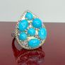 Silver Sleeping Beauty Turquoise & Tanzanite Statement Ring Image 6