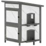 Outdoor cat house, wooden house for cats, multiple entrances, window, waterproof, 60 x 60 x 88 cm, White Image 6