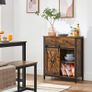 Sideboard with Shelf and Drawer, Kitchen Cabinet, Chest of Drawers with Sliding Door in Country House Style, Industrial Design, Vintage Brown/Black Image 3
