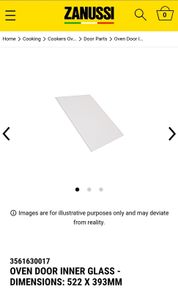 Zanussi Oven Door Inner Glass
