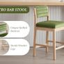Set of 2 Velvet Bar Stools for Kitchens Vintage Bar Stools Counter Stools with Solid Wood Legs for Dining Room Living Room (Green) Image 5
