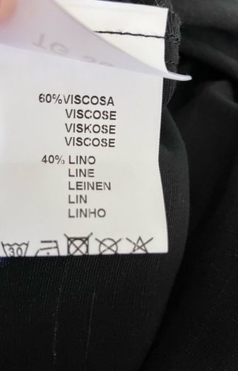 Size 12  Black Linen Mix Top by Peruzzi