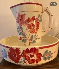 ceramic pitcher/jug & bowl