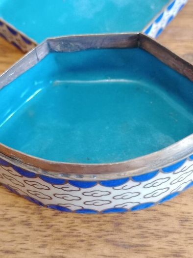 Vintage Cloisonne Enamel on Copper Pill Box