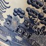 Beautiful Antique Blue and White Transferware Willow Pattern Large Oval Platter, Unknown Maker, Probably Staffordshire-Made Image 6