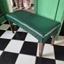 Library footstool Vintage faux racing green fauzx lea5her long footstool Image 8