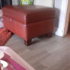 Genuine Italian  Leather  Storage  Foot Stool.