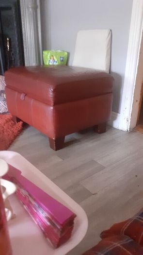 Genuine Italian  Leather  Storage  Foot Stool.