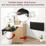 Wall Mounted Folding Table, Floating Wall Desk for Small Spaces, Fold Down Laundry Shelf with Heavy-Duty Brackets, Wall table for Home Office/Bar/Kitchen/Dining, Black Image 3